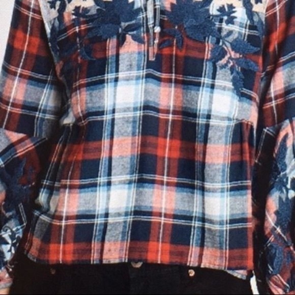 🟡2/30$ | Zara | Soft embroidery checkered top - Picture 6 of 12